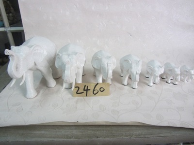【树脂陶瓷工艺品动物(白象象群)七个一套】价格,厂家,图片,塑料、树脂工艺品,德化县印艺印刷有限责任公司-